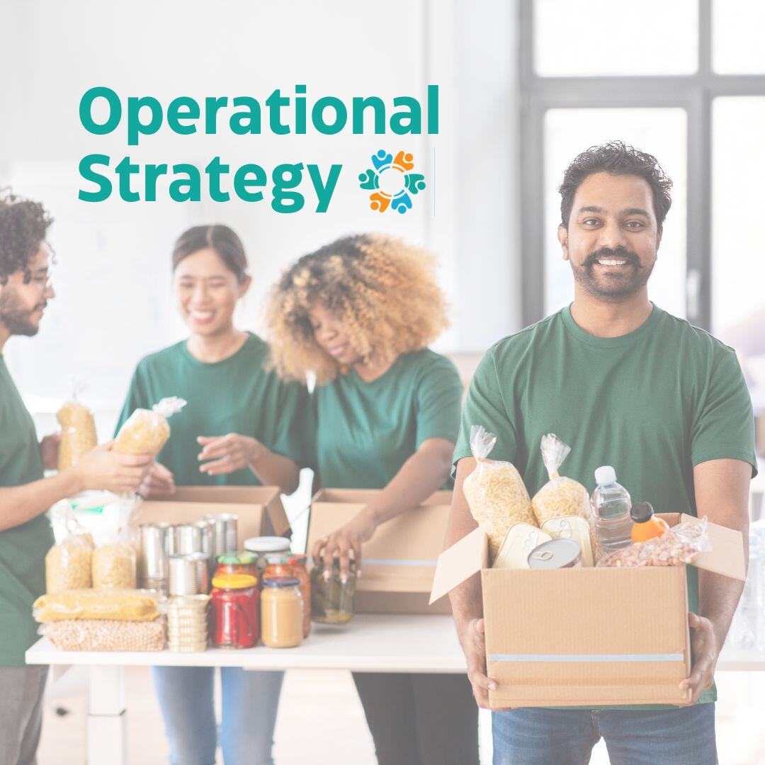 Team of people doing a food drive