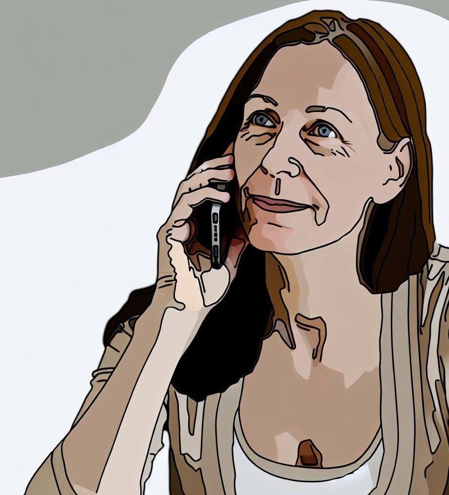 woman on phone looking hopeful-1-1